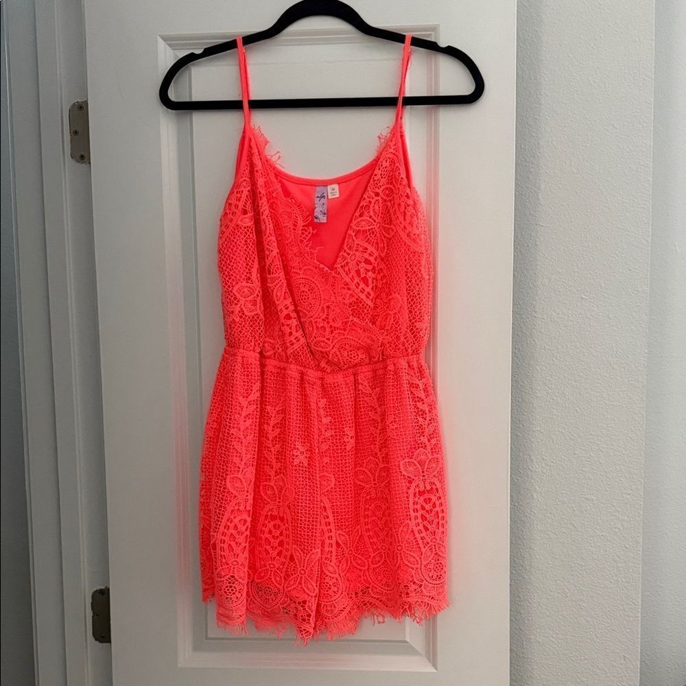 Vibrant Pink Lace romper